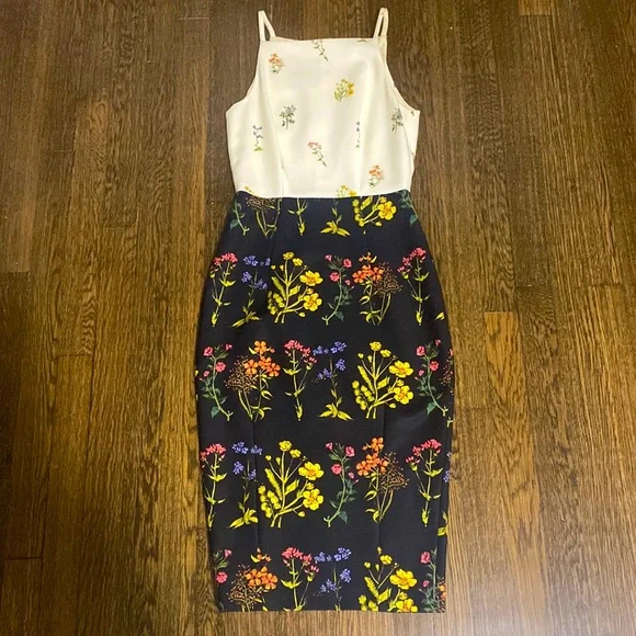 form fitting floral dress Stephanie Dress, in 3D Floral Embroidery, Size: 2XL main image 1